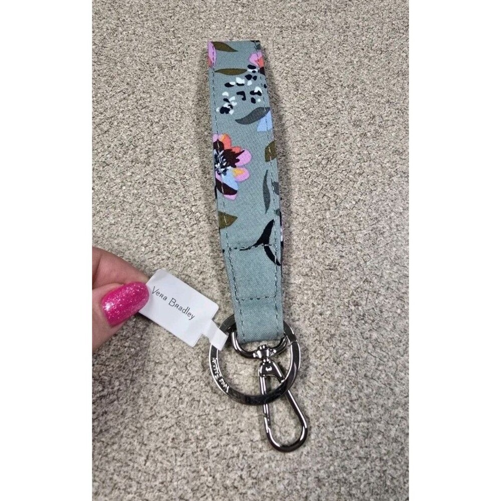 NEW Vera Bradley Wide Loop Keychain Rosy Outlook Floral Wristlet Key Ring